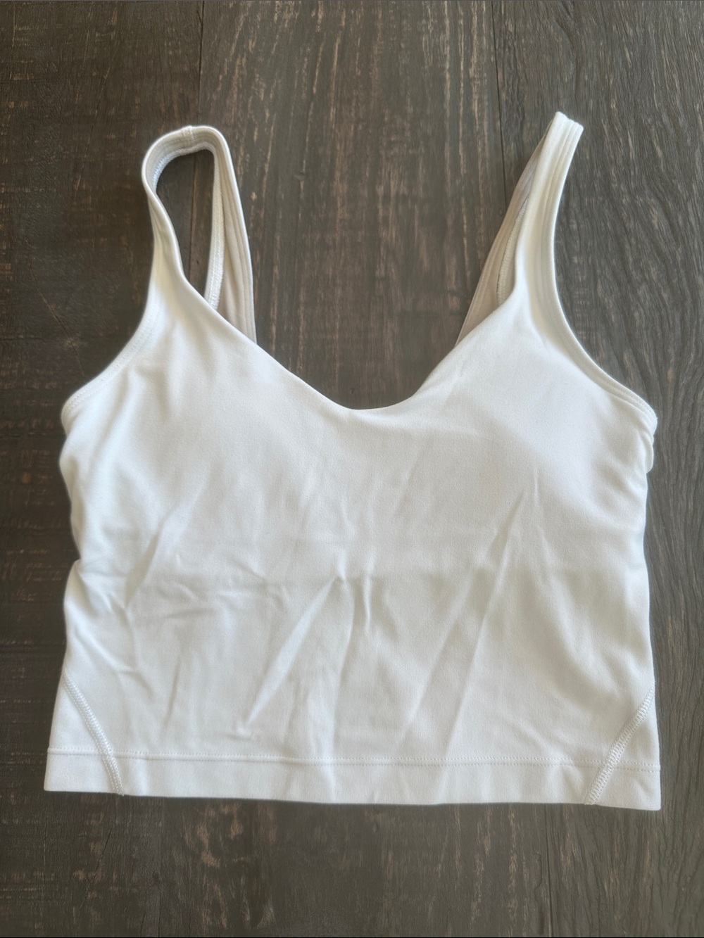 Lululemon White Women's Cropped Tank Top - no tag, likely size 0
